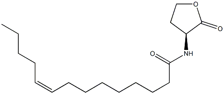 N-cis-tetradec-9Z-enoyl-L-Homoserine lactone,,结构式