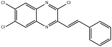 (E)-2,6,7-trichloro-3-styrylquinoxaline Struktur