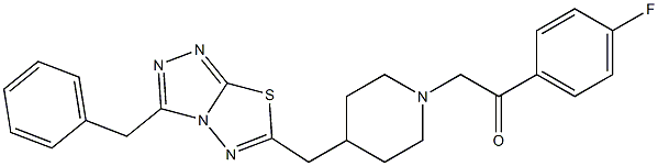 2-(4-((3-benzyl-[1,2,4]triazolo[3,4-b][1,3,4]thiadiazol-6-yl)Methyl)piperidin-1-yl)-1-(4-fluorophenyl)ethanone Structure