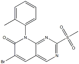 6-broMo-2-(Methylsulfonyl)-8-(o-tolyl)pyrido[2,3-d]pyriMidin-7(8H)-one,,结构式