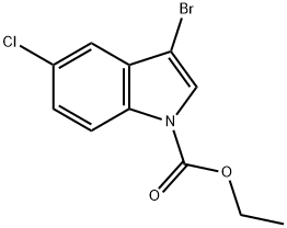 3-溴-5-氯吲哚-1-甲酸乙酯, 1375064-65-5, 结构式