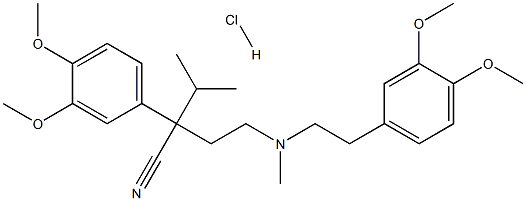 (2RS)-2-(3,4-DiMethoxyphenyl)-2-[2-[[2-(3,4-diMethoxyphenyl)ethyl](Methyl)aMino]ethyl]-3-MethylbutanenitrileHydrochloride Structure