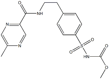 Methyl [[4-[2-[[(5-Methylpyrazin-2-yl)carbonyl]aMino] ethyl]phenyl] sulphonyl]CarbaMate Struktur