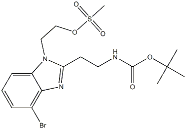 2-(4-broMo-2-(2-((tert-butoxycarbonyl)aMino)ethyl)-1H-benzo[d]iMidazol-1-yl)ethyl Methanesulfonate 结构式