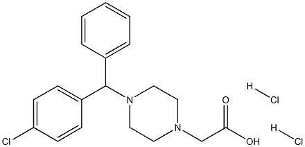 (RS)-2-[4-[(4-Chlorophenyl)phenylMethyl]-piperazin-1-yl]aceticAcidDihydrochloride 化学構造式