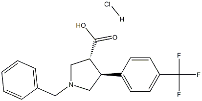 Trans-1-benzyl-4-(4-(trifluoroMethyl)phenyl)pyrrolidine-3-carboxylic acid-HCl,,结构式