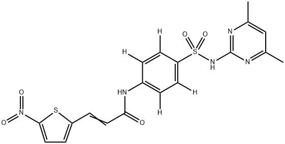 3-(5-NITRO-2-THIOPHENE)ACRYLICACID-D4SULFADIMIDINEAMIDE 结构式