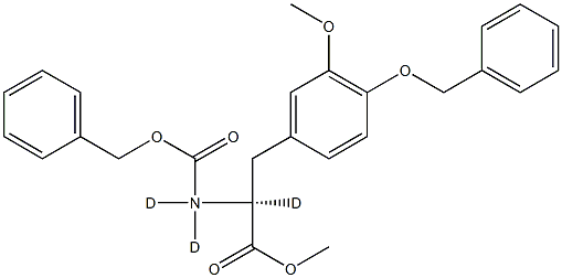 3-Methoxy-N-[(phenylMethoxy)carbonyl]-O-(phenylMethyl)-L-tyrosine-d3 Methyl Ester 结构式