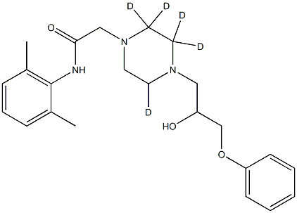 N-(2,6-DiMethylphenyl)-4-(2-hydroxy-3-phenoxypropyl)-1-piperazineacetaMide-d5 化学構造式