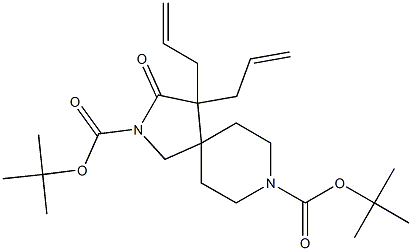 di-tert-butyl 4,4-diallyl-3-oxo-2,8-diazaspiro[4.5]decane-2,8-dicarboxylate Struktur