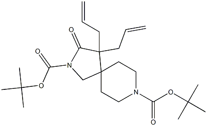 di-tert-butyl 4,4-diallyl-3-oxo-2,8-diazaspiro[4.5]decane-2,8-dicarboxylate 结构式