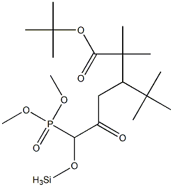 t-butyl 3R-tert-butyldiMethylsiloxy-6-diMethoxy phosphinyl-5-oxohexanoate,,结构式