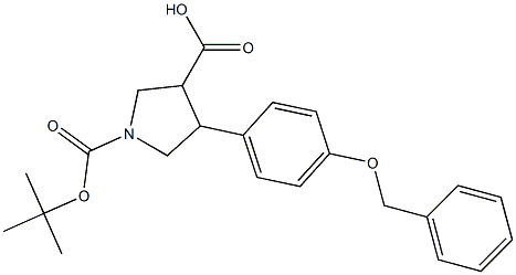 4-(4-Benzyloxy-phenyl)-pyrrolidine-1,3-dicarboxylic acid 1-tert-butyl ester Struktur