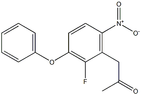 1-(2-氟-6-硝基-3-苯氧基苯基)丙-2-酮,,结构式