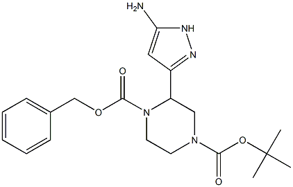 1-苄酯-4-叔丁酯-2-(-胺基-1H-吡唑-3-)吡嗪-1,4-二甲酸,,结构式