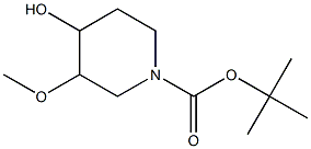 tert-butyl 4-hydroxy-3-Methoxypiperidine-1-carboxylate,,结构式