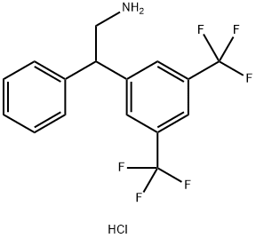 2-(3,5-双(三氟甲基)苯基)-2-苯基乙烷-1-胺盐酸盐,1189486-71-2,结构式
