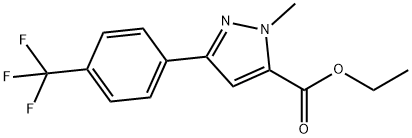 ETHYL 1-METHYL-3-(4-(TRIFLUOROMETHYL)PHENYL)-1H-PYRAZOLE-5-CARBOXYLATE 化学構造式