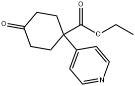 ETHYL 4-OXO-1-(4-PYRIDINYL)CYCLOHEXANECARBOXYLATE 化学構造式