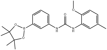 1-(2-Methoxy-5-methylphenyl)-3-[3-(tetramethyl-1,3,2-dioxaborolan-2-yl)phenyl]urea, 2096996-78-8, 结构式