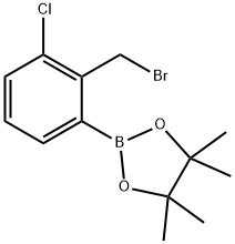 2-(2-(溴甲基)-3-氯苯基)-4,4,5,5-四甲基-1,3,2-二氧硼杂环戊烷, 2096335-91-8, 结构式