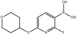 2-Fluoro-6-(tetrahydropyran-4-yloxy)pyridine-3-boronic acid 结构式