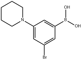 3-Bromo-5-(piperidin-1-yl)phenylboronic acid 结构式