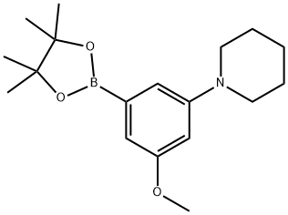 1-[3-Methoxy-5-(tetramethyl-1,3,2-dioxaborolan-2-yl)phenyl]piperidine,2096340-00-8,结构式