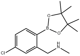 {[5-chloro-2-(tetramethyl-1,3,2-dioxaborolan-2-yl)phenyl]methyl}(methyl)amine Structure