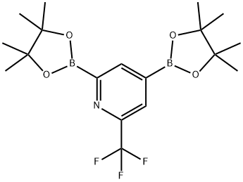 2,4-Bis(4,4,5,5-tetramethyl-1,3,2-dioxaborolan-2-yl)-6-(trifluoromethyl)pyridine, 1622217-15-5, 结构式