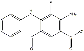 4-aMino-3-fluoro-5-nitro-2-(phenylaMino)benzaldehyde,,结构式