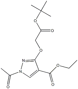 1-Acetyl-3-tert-butoxycarbonylMethoxy-1H-pyrazole-4-carboxylic acid ethyl 
ester Struktur