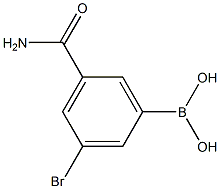 3-broMo-5-carbaMoylphenylboronic acid,,结构式