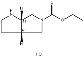cis-5-Ethoxycarbonyl-1H-hexahydropyrrolo[3,4-b]pyrrole Hydrochloride 化学構造式
