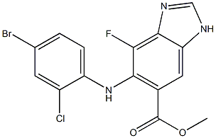 METHYL 6-(4-BROMO-2-CHLOROPHENYLAMINO)-7-FLUORO-3H-BENZO[D]IMIDAZOLE-5-CARBOXYLATE Struktur