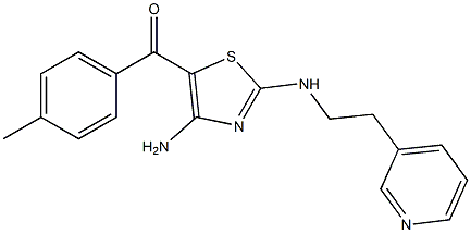 (4-aMino-2-((2-(pyridin-3-yl)ethyl)aMino)thiazol-5-yl)(p-tolyl)Methanone Struktur
