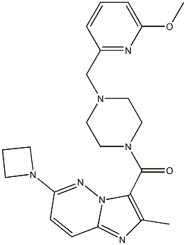 (6-(azetidin-1-yl)-2-MethyliMidazo[1,2-b]pyridazin-3-yl)(4-((6-Methoxypyridin-2-yl)Methyl)piperazin-1-yl)Methanone,,结构式