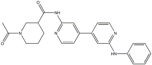 1-acetyl-N-(2'-(phenylaMino)-[4,4'-bipyridin]-2-yl)piperidine-3-carboxaMide,712270-33-2,结构式