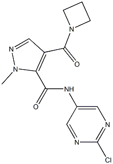 4-(azetidine-1-carbonyl)-N-(2-chloropyriMidin-5-yl)-1-Methyl-1H-pyrazole-5-carboxaMide,,结构式