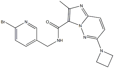 6-(azetidin-1-yl)-N-((6-broMopyridin-3-yl)Methyl)-2-MethyliMidazo[1,2-b]pyridazine-3-carboxaMide,,结构式