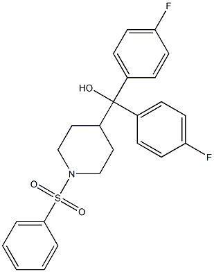 bis(4-fluorophenyl)(1-(phenylsulfonyl)piperidin-4-yl)Methanol Struktur