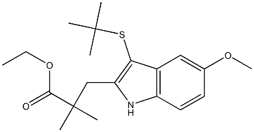 ethyl 3-(3-(tert-butylthio)-5-Methoxy-1H-indol-2-yl)-2,2-diMethylpropanoate Structure