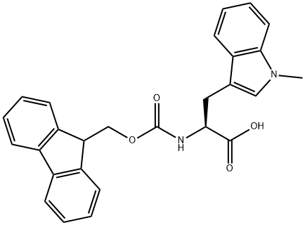 (S)-2-(((9H-fluoren-9-yl)Methoxy)carbonylaMino)-3-(1-Methyl-1H-indol-3-yl)propanoic acid Struktur