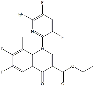 1-(6-AMino-3,5-difluoro-pyridin-2-yl)-6,7-difluoro-8-Methyl-4-oxo-1,4-dihydro-quinoline-3-carboxylic acid ethyl ester,,结构式