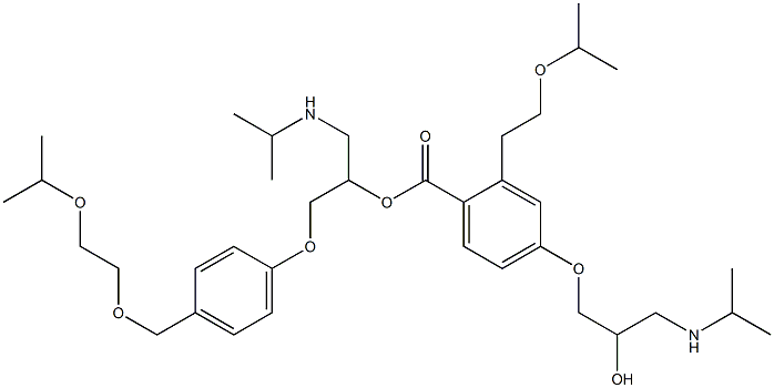 2-Isopropoxyethyl 4-[[(2RS)-2-Hydroxy-3-(isopropylaMino)propyl]oxy]-benzoate (Bisoprolol Ester) 化学構造式