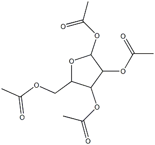 Acetic acid 2,4-diacetoxy-5-acetoxyMethyl-tetrahydro-furan-3-yl ester Struktur