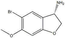 3-BenzofuranaMine, 5-broMo-2,3-dihydro-6-Methoxy-, (3S)- Structure