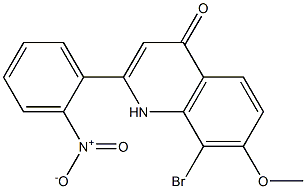 8-broMo-7-Methoxy-2-(2-nitrophenyl)quinolin-4(1H)-one 结构式