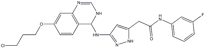  2-(3-(7-(3-chloropropoxy)-3,4-dihydroquinazolin-4-ylaMino)-1H-pyrazol-5-yl)-N-(3-fluorophenyl)acetaMide