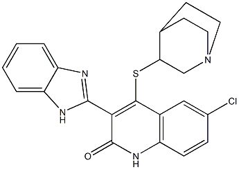4-(1-Aza-bicyclo[2.2.2]oct-3-ylsulfanyl)-3-(1H-benzoiMidazol-2-yl)-6-chloro-1H-quinolin-2-one Struktur